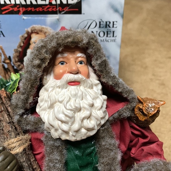 Kirkland Signatures Fabric Mache Classical Santa w/ tiny laying Reindeer Vintage - Picture 5 of 16